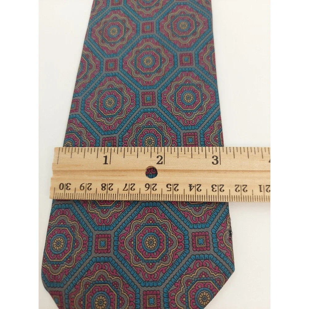 Envoy Men's Tie Flawed Blue Mosaic Pattern